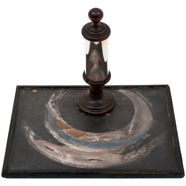 The Secret Portrait. An anamorphic hidden painting of Prince Charles Edward Stuart (1720 - 1788).